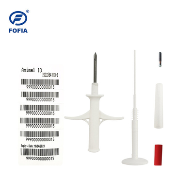 2.12X11.5mm ID RFID Bioglass Microchip Tag 134.2KHZ dla koni w białym strzykawce