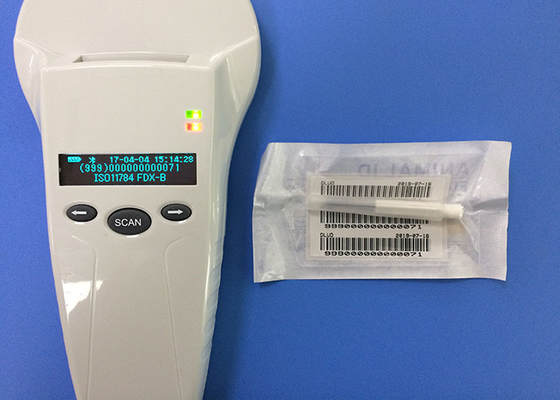 Grey RFID Microchip Skaner ręczny do zarządzania zwierzętami, 12 godzin czasu pracy