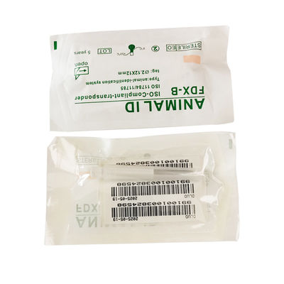 ISO11784/5 FDX-B 134.2KHz Implantacyjny mikroczip do identyfikacji zwierząt z etykietą z bioglasu o średnicy 2,12*12 mm