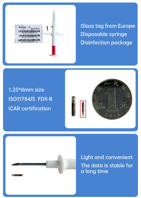 Fofia 2026 gorąca sprzedaży RFID 134.2kHz identyfikator zwierzęcia mikrochip zintegrowany typ kolczyk ZS009 wodoodporny do wtrysku bydła