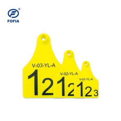 RFID Wizualny Tag Mini / Średni / Duży Rozmiar Najlepszy Wybór do Zarządzania Zwierzętami Wsparcie Druku Laserowego 134.2 Khz Żółty