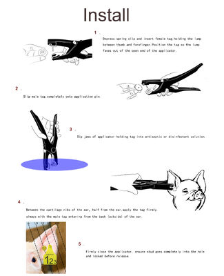 0.5 Uniwersalne szczypce do zakładania kolczyków dla zwierząt gospodarskich używane dla bydła, cieląt, świń, kóz, owiec, jagniąt i innych zwierząt gospodarskich