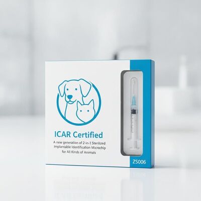 ICAR Certyfikowany Nowa generacja 2-w-1 Sterylizowanego Implantacyjnego Mikroczpu Identyfikacyjnego dla Wszystkich Rodzajów Zwierząt ZS006