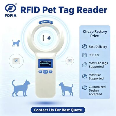Wytrzymały czytnik ręczny z tworzyw sztucznych PT200 RFID z ekranem OLED 128x64 Protokół ISO11784/5 Długodystansowe czytanie dla zwierząt domowych i użytku w gospodarstwie