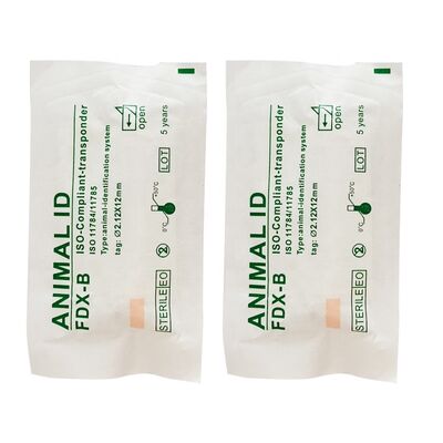 Mikroczip dla zwierząt Fofia RFID 134,2 kHz z certyfikatem ICAR, typ dzielony, 2,12*12 mm, model ZS005, wodoodporny, nowy, 1,5 roku