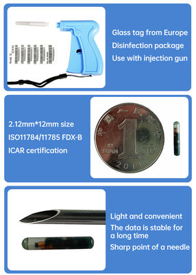 Mikroczip dla zwierząt Fofia RFID 134,2 kHz z certyfikatem ICAR, typ dzielony, 2,12*12 mm, model ZS005, wodoodporny, nowy, 1,5 roku