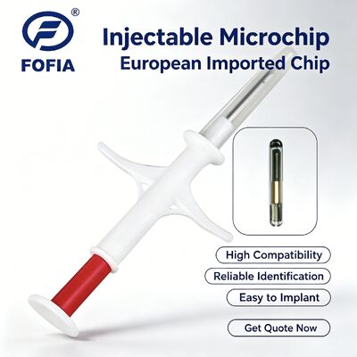 Fofia Nowy Certyfikowany przez ICAR Mikrochip RFID 134,2 kHz PP do Identyfikacji Zwierząt Wodoodporny dla Zwierząt Domowych 1,5 Roku Gwarancji