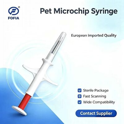Nowy certyfikowany przez FOFIA RFID ICAR mikrochip dla zwierząt 134,2 kHz FDX/EM4305, wodoodporny IP67, plastikowy do iniekcji dla zwierząt