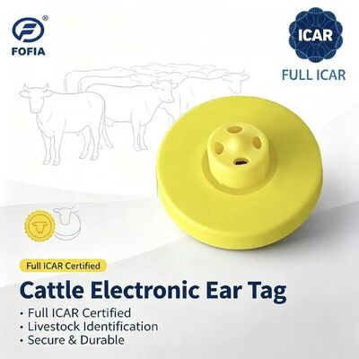 Nowy pełny ICAR LF wodoodporny RFID TPU Żółte etykiety uszu zwierzęce 14,5 mm ET908+T901 Chipy 5 lat gwarancji