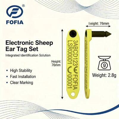 Nowy Fofia wysokotemperaturowy zintegrowany antyprzelewy elektroniczny ET969 Żółta owca RFID tag uszny TPU Materiał RF zwierzę