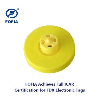 FOFIA Nowy pełny ICAR Trwały wodoodporny RFID TPU Żółte etykiety uszu ET908+T905 Farmy Chips 5-letnia gwarancja bydło 14,5 mm