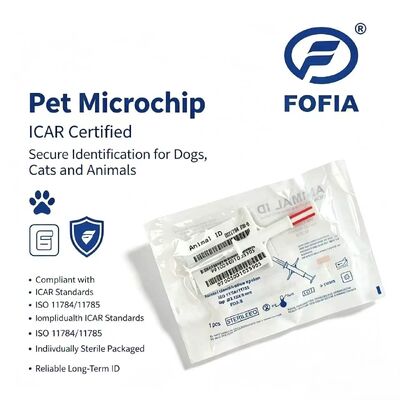 Wodoszczelny Fofia Nowy gorąco sprzedawany RFID 134.2kHz PP Materiał Dog ID Mikrochip Wodoszczelny Farm Use Pet Injection 1.5 Year Ear Tag