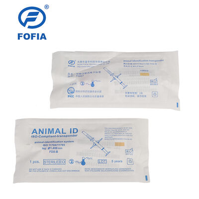 FOFIA ZS007 Certyfikat ICAR 134.2kHz RFID Ear Tag Animal Microchip FDX/EM4305 IP67 wodoodporny Biały PP 1.4x8mm Psy, koty i zwierzęta domowe