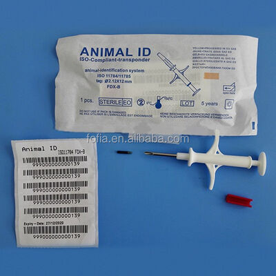 2026 2.12*12mm Hot Selling Fofia RFID 134.2kHz Animal Microchip ZS006 with IP67 Waterproof for Cattle Rabbit Pet Injection
