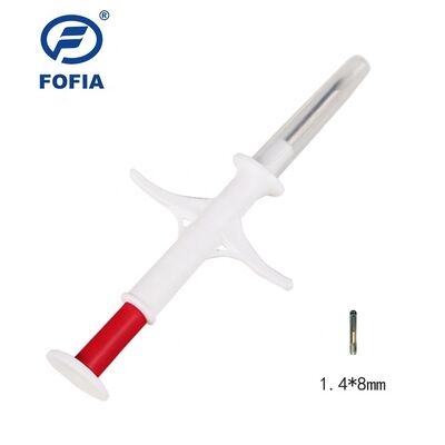 Certyfikowany przez ICAR mikrochip RFID FOFIA ZS007 134.2kHz FDX/EM4305 IP67 Wodoodporny Biały PP 1.4x8mm Pies Kot Królik Bydło Nowy