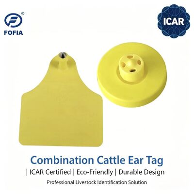 Nowe, personalizowane, puste etykiety uszne TPU RFID FOFIA do użytku na farmie dla owiec, kóz, bydła, świń, królików