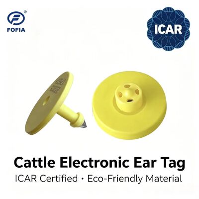 Nowy pełny ICAR LF wodoodporny RFID TPU Żółte etykiety uszu zwierzęce 14,5 mm ET908+T901 Chipy 5 lat gwarancji