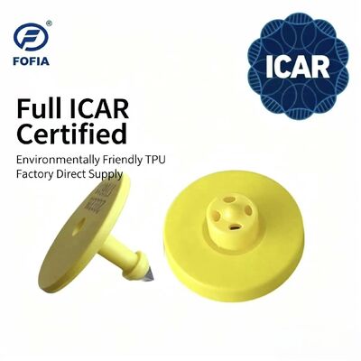 Nowy wodoodporny Fofia pełny certyfikat ICAR ET908 żółty RFID TPU krowie uszy tag 1,5 roku gwarancji Laserowe kodowanie śledzenie zwierząt bydła