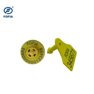 FULL ICAR Certified 134.2KHz FDX-B RFID TPU Material Yellow Sheep & Cattle Ear Tag New 5 Year Warranty Combination Fofia