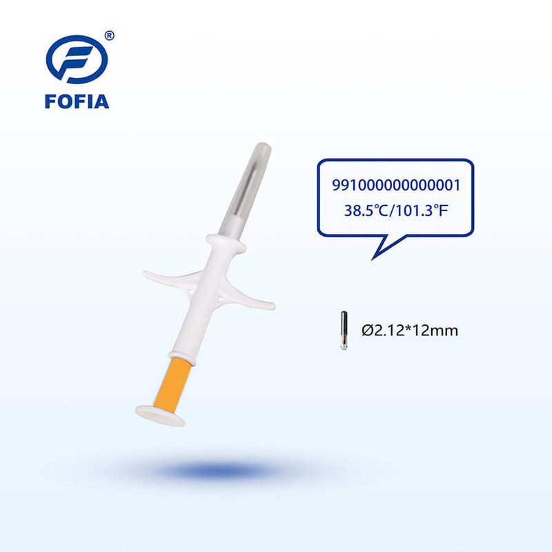 Chip RFID temperatury dla zwierząt – strzykawka z certyfikatem ISO11784/85