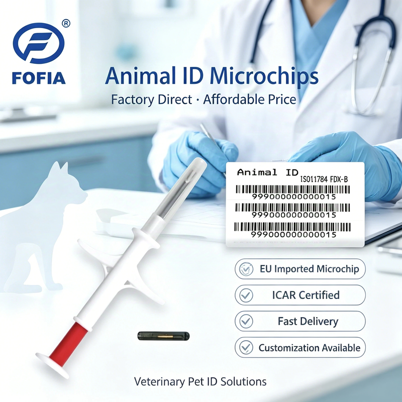 Sterylizowany wszczepialny mikrochip ICAR z normą ISO11784/5 FDX-B do identyfikacji zwierząt