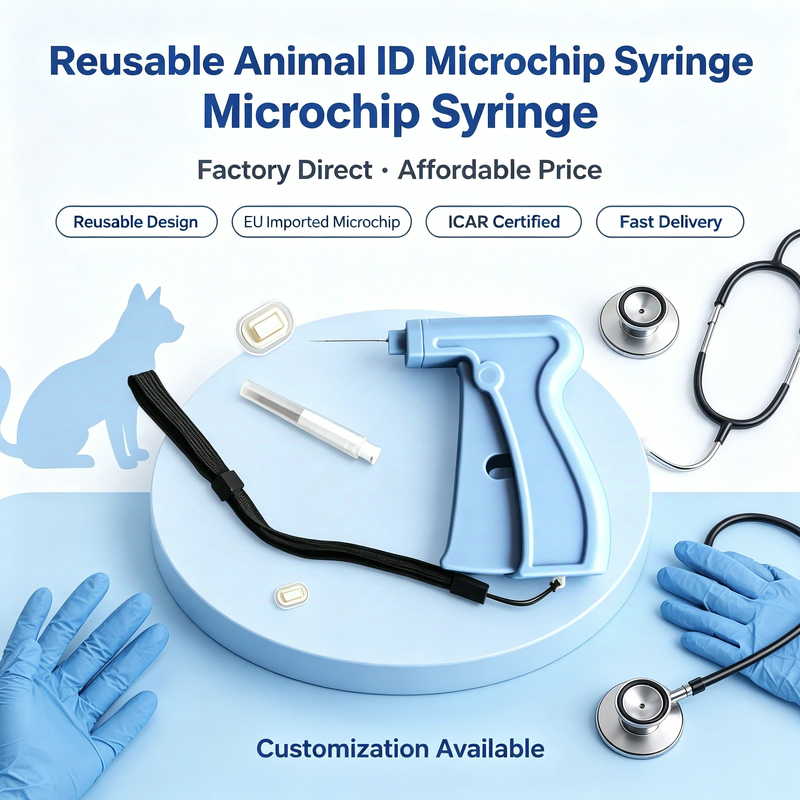 ISO11784/5 FDX-B 134.2KHz Implantacyjny mikroczip do identyfikacji zwierząt z etykietą z bioglasu o średnicy 2,12*12 mm