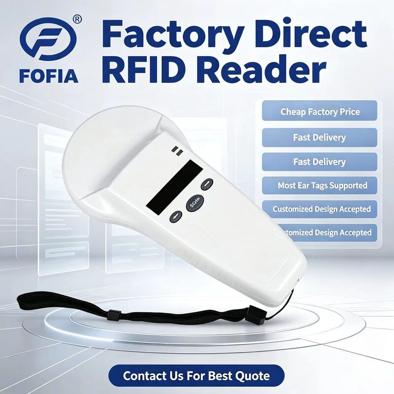 wodoodporny czytnik RFID z ekranem OLED 128x32 USB ForPlastic Długodystansowe rozwiązanie dla zwierząt domowych i gospodarstw rolnych