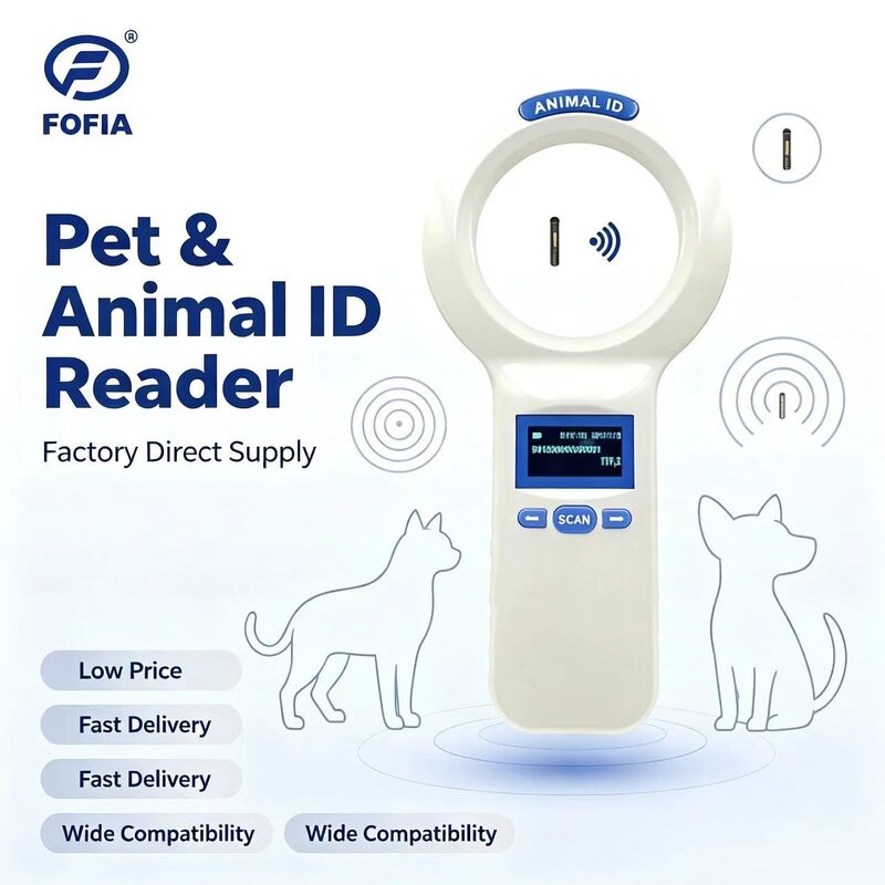 wodoodporny FOFIA PT200 RFID czytnik przenośny 128x64 OLED ekran Długodystansowe odczytywanie 10-20m Protokół ISO11784/5