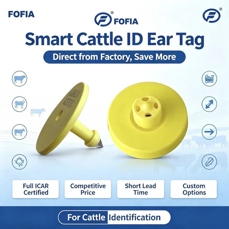 Full ICAR ET908+T901 wodoodporny RFID LF TPU Żółte etykiety uszu zwierzęce 14,5 mm EM4305 Chips 5 lat gwarancji