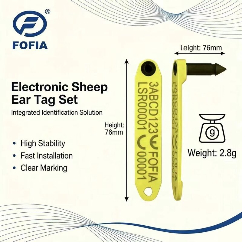 Nowy Fofia wysokotemperaturowy zintegrowany antyprzelewy elektroniczny ET969 Żółta owca RFID tag uszny TPU Materiał RF zwierzę
