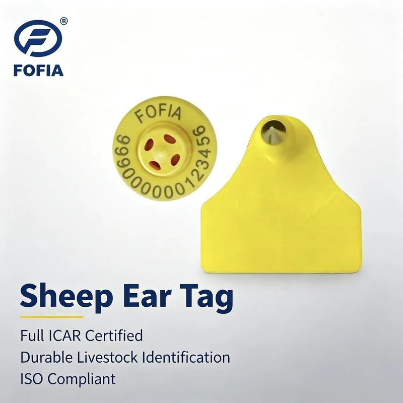 Fofia ET957+T967 Kombinacja owca koza Elektroniczny użytek gospodarstwa rolnego Śledzenie etykietki słuchowej Nowa wysokiej jakości kodująca laserem RFID TPU 3 lata