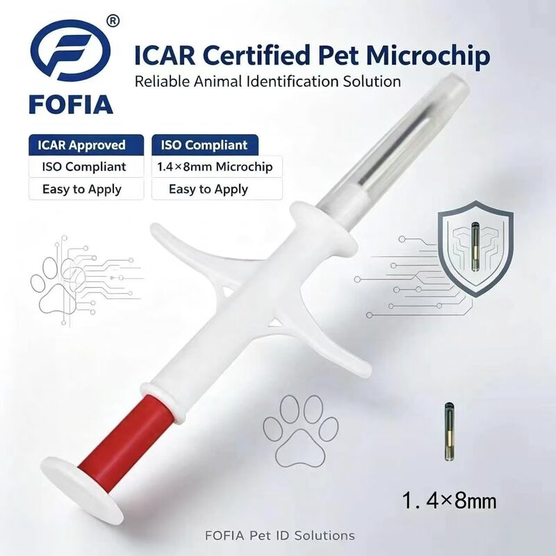 FOFIA Nowy mikroczip RFID 134,2 kHz dla zwierząt FDX/EM4305 IP67 Wodoodporny dla bydła/świń/owiec Zwierzęta domowe Iniekcja PP