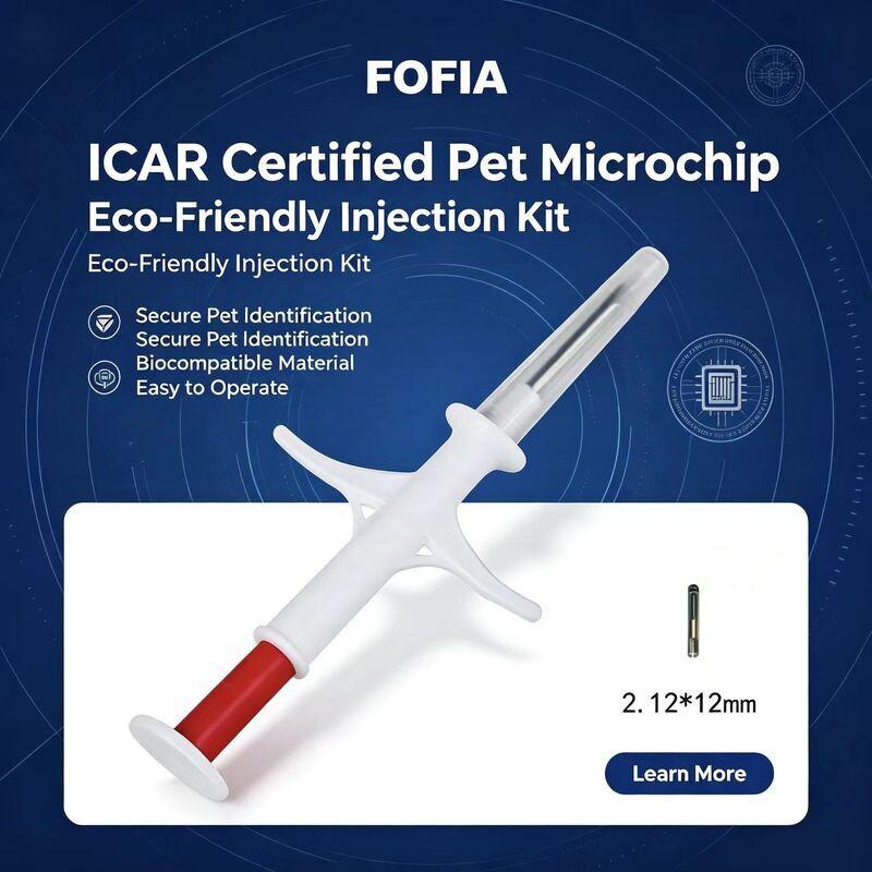 Wodoodporny Fofia Nowa Gorąca Sprzedaż RFID 134.2kHz Materiał PP Znacznik Ucha do Iniekcji dla Psów 1.5 Roku Niebieski Model