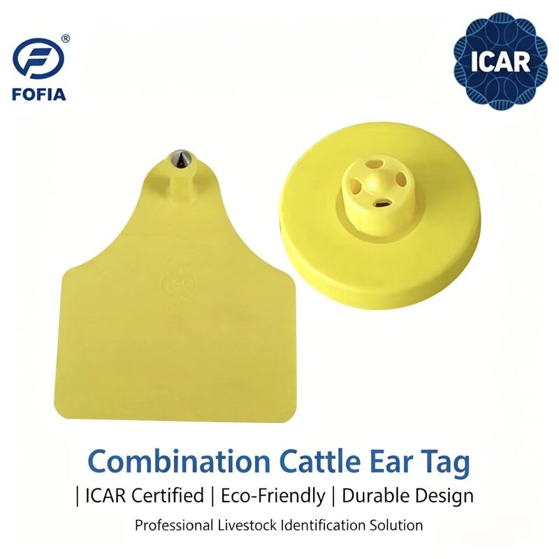 Nowe, personalizowane, puste etykiety uszne TPU RFID FOFIA do użytku na farmie dla owiec, kóz, bydła, świń, królików
