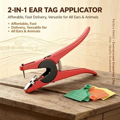 Nowy FOFIA Aluminium Alloy Farm Animal Ear Tag Applicator z laserem kodującym dla bydła, świń, owiec i koni 3 miesiące gwarancji